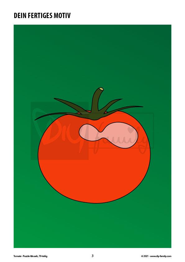 Tomate – Mosaikpuzzle zum Ausschneiden und Ausmalen