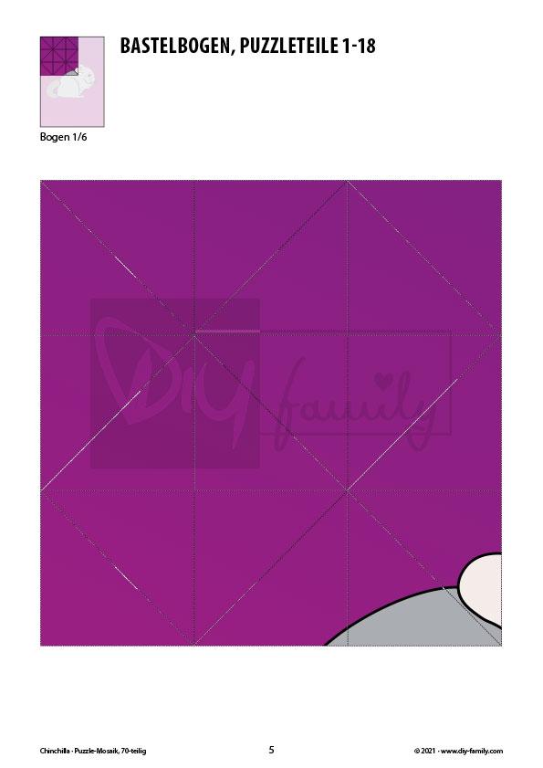 Chinchilla – Mosaikpuzzle zum Ausschneiden und Basteln