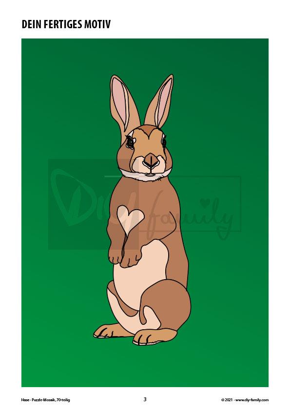 Hase – Mosaikpuzzle zum Ausschneiden und Basteln