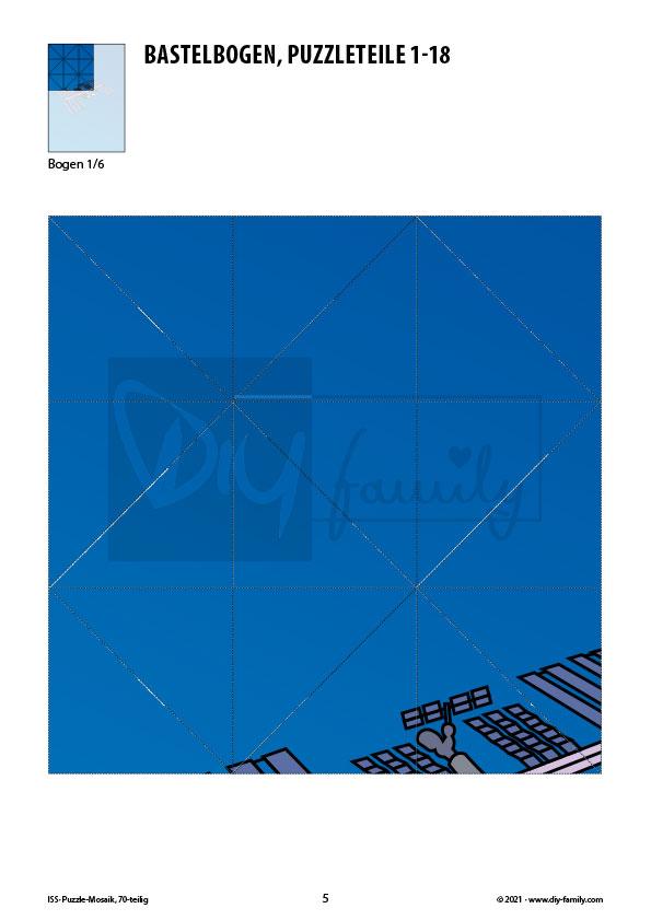 ISS – Mosaikpuzzle zum Ausschneiden und Basteln