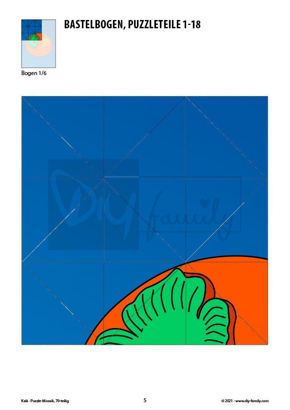 Kaki – Mosaikpuzzle zum Ausschneiden und Basteln