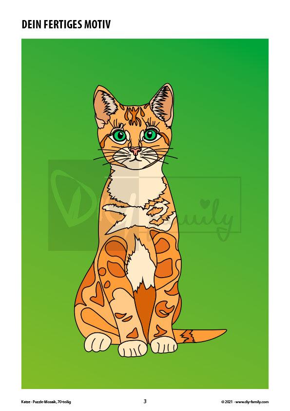 Katze – Mosaikpuzzle zum Ausschneiden und Basteln