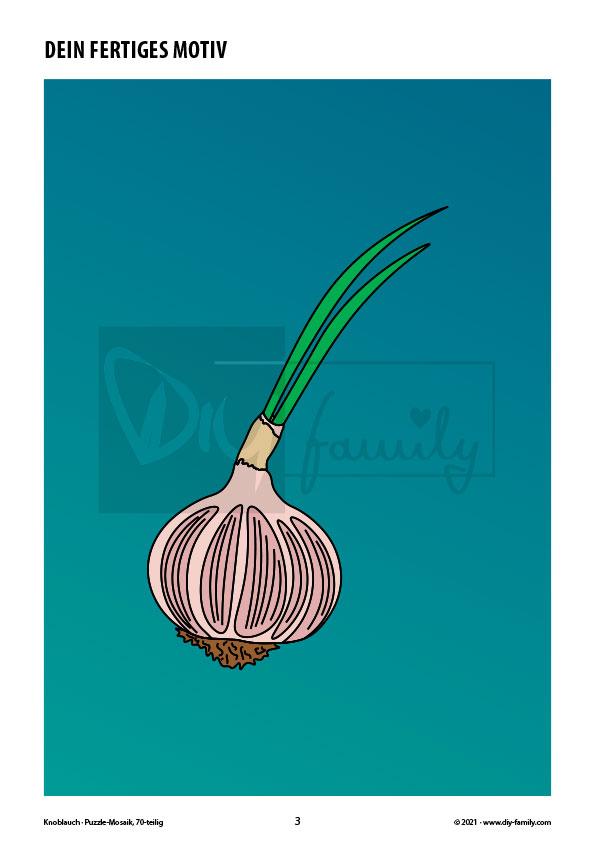 Knoblauch – Mosaikpuzzle zum Ausschneiden und Basteln