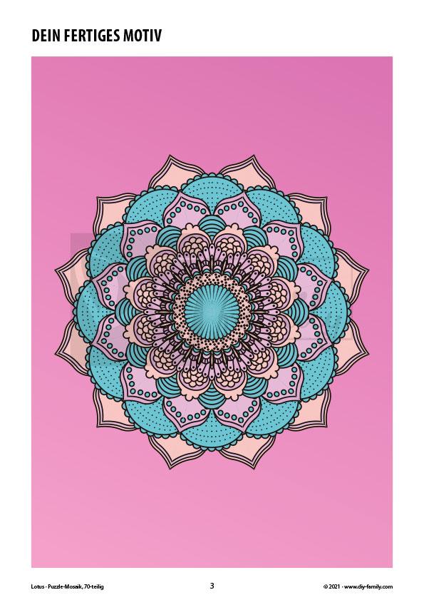 Lotus – Mosaikpuzzle zum Ausschneiden und Basteln