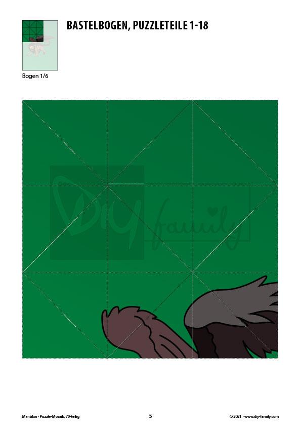 Mantikor – Mosaikpuzzle zum Ausschneiden und Basteln
