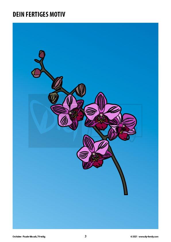 Orchidee – Mosaikpuzzle zum Ausschneiden und Basteln