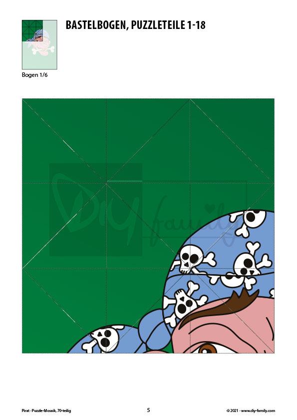 Pirat – Mosaikpuzzle zum Ausschneiden und Basteln