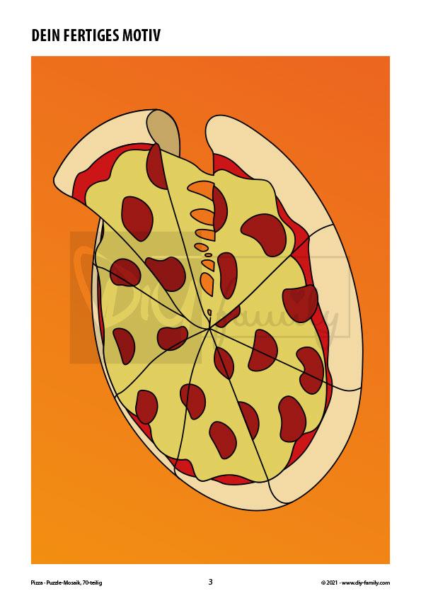 Pizza – Mosaikpuzzle zum Ausschneiden und Basteln