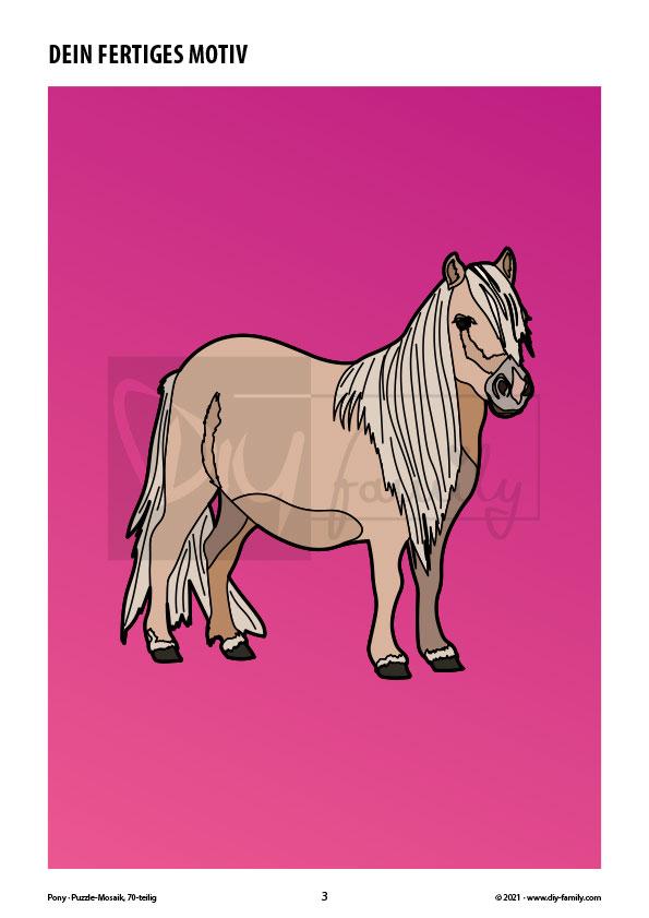 Pony – Mosaikpuzzle zum Ausschneiden und Basteln