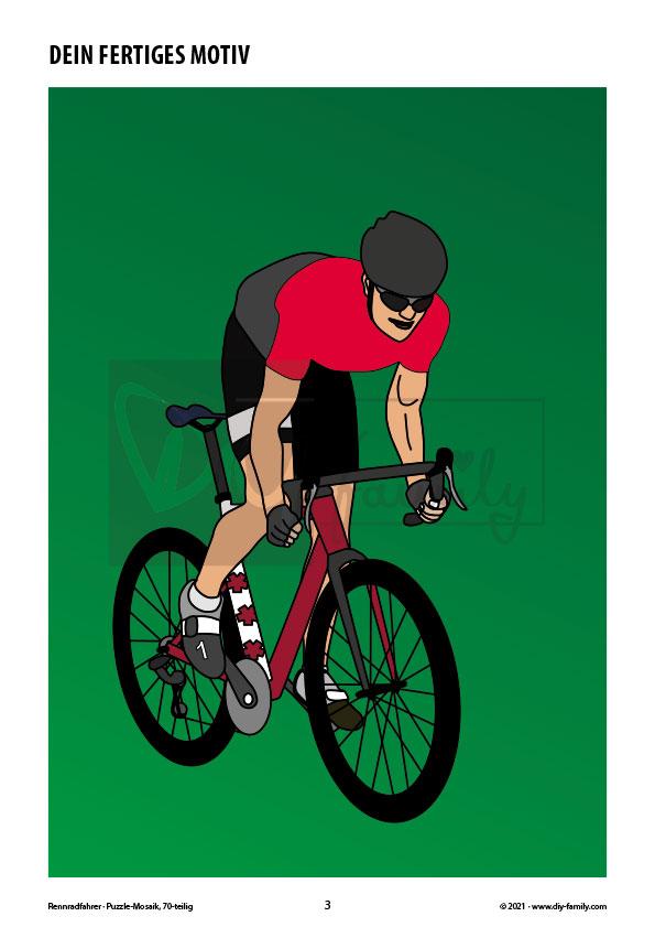 Rennradfahrer – Mosaikpuzzle zum Ausschneiden und Basteln