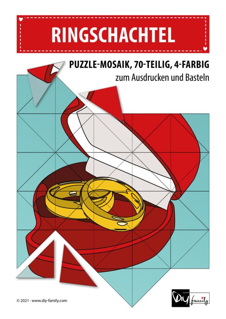 Ringschachtel – Mosaikpuzzle zum Ausschneiden und Basteln