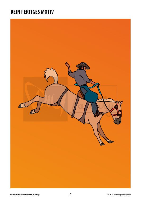 Rodeoreiter – Mosaikpuzzle zum Ausschneiden und Basteln