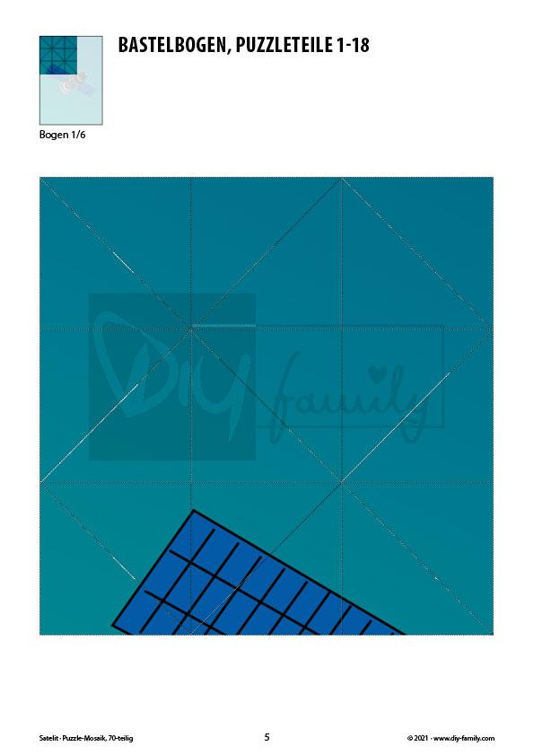 Satelit – Mosaikpuzzle zum Ausschneiden und Basteln