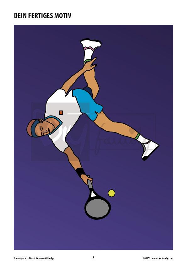 Tennisspieler – Mosaikpuzzle zum Ausschneiden und Basteln