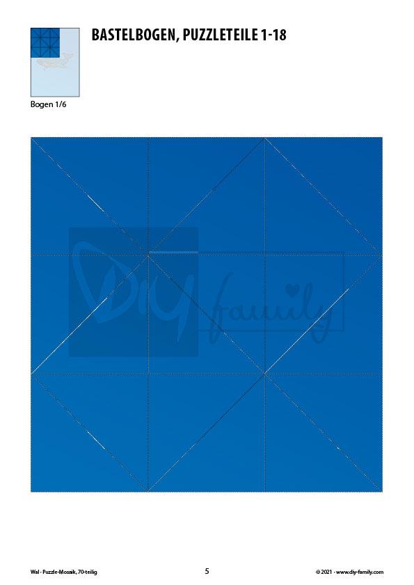 Wal – Mosaikpuzzle zum Ausschneiden und Basteln