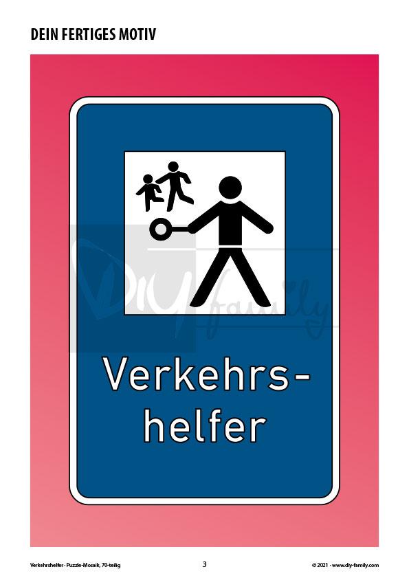 Verkehrshelfer – Mosaikpuzzle zum Ausschneiden und Ausmalen