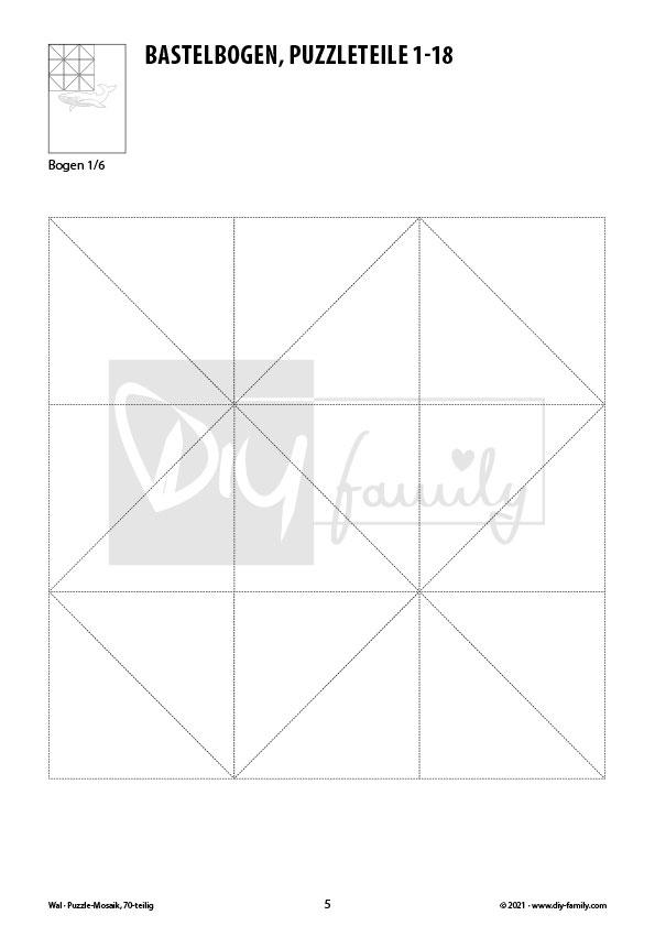 Wal – Mosaikpuzzle zum Ausschneiden und Ausmalen