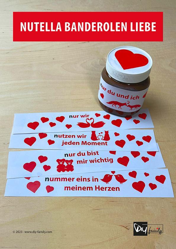Nutella Banderolen Liebe
