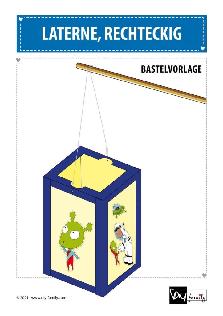 Rechteckige Laterne – Bastelvorlagen