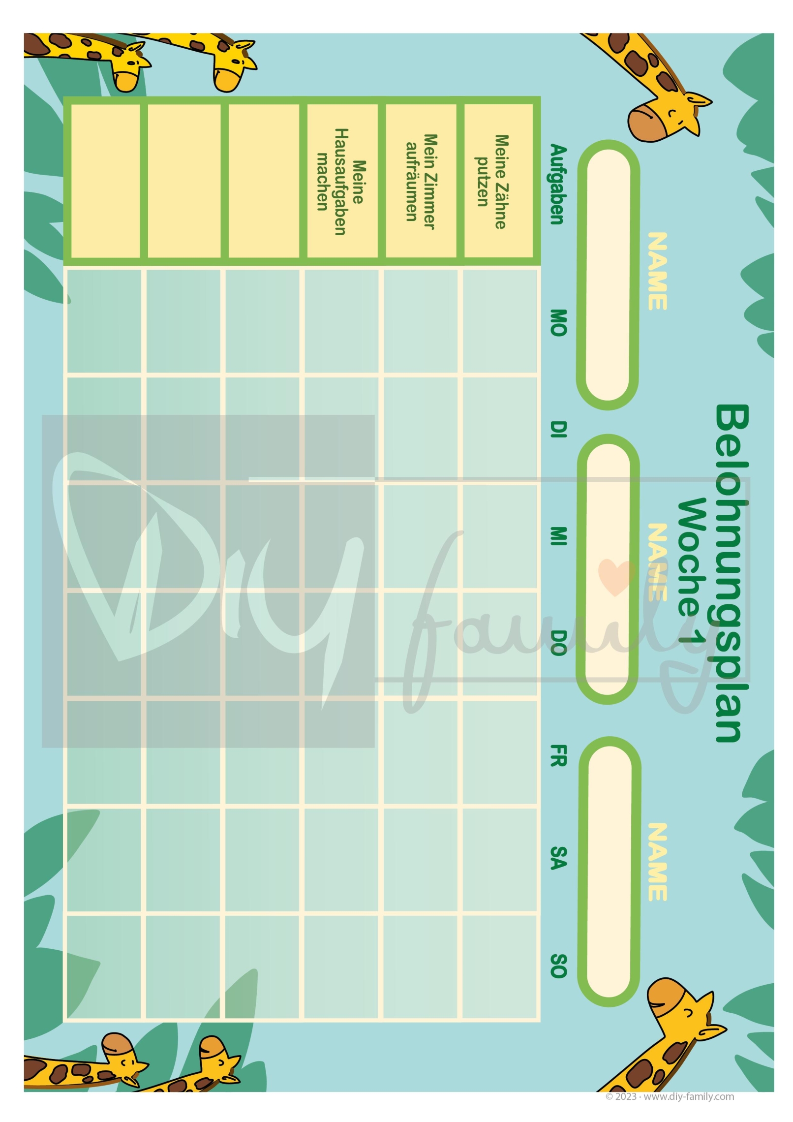 Routine Belohnungsplan
