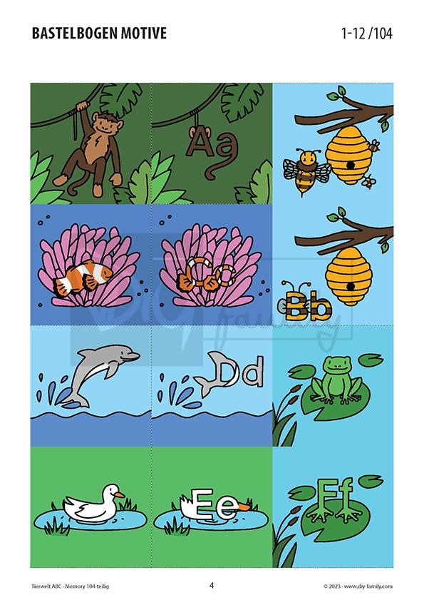 Tierwelt ABC Memory-Spiel