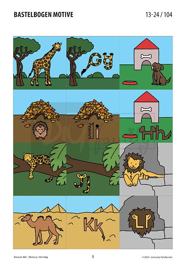 Tierwelt ABC Memory-Spiel