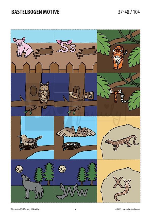 Tierwelt ABC Memory-Spiel