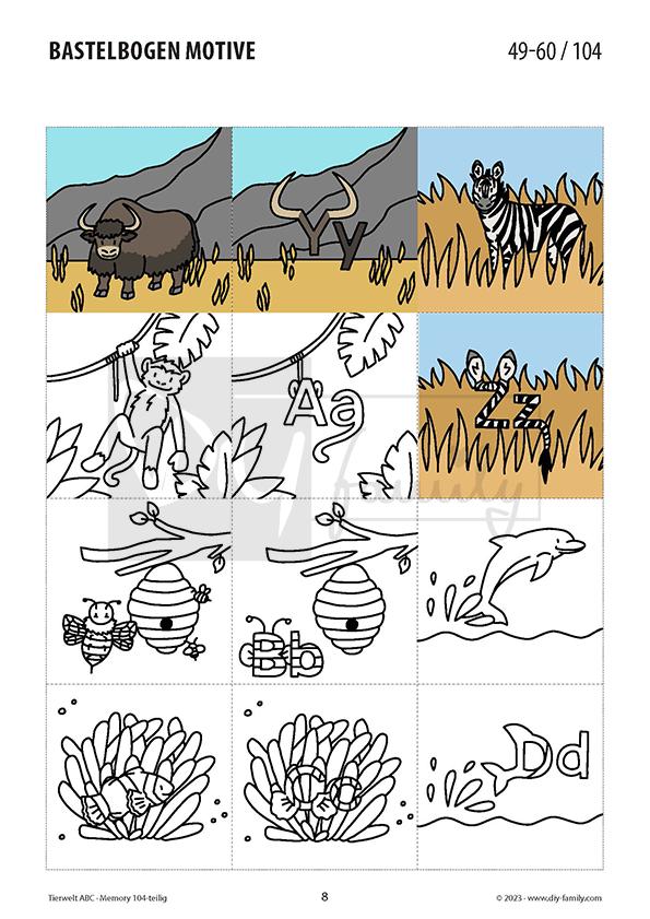 Tierwelt ABC Memory-Spiel