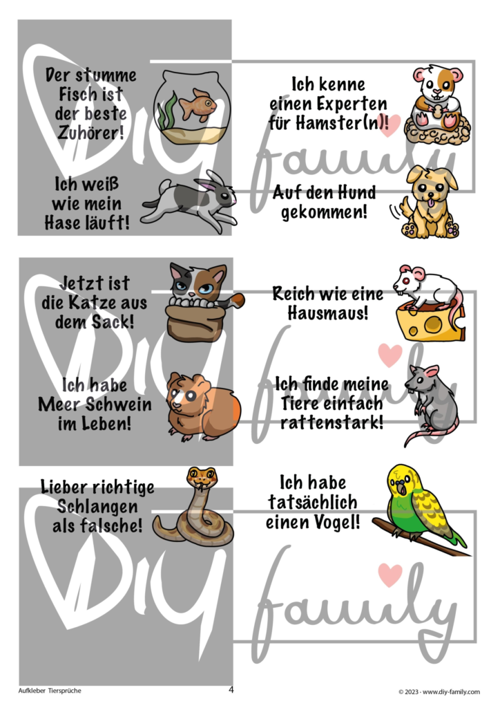 Etiketten Tiersprüche