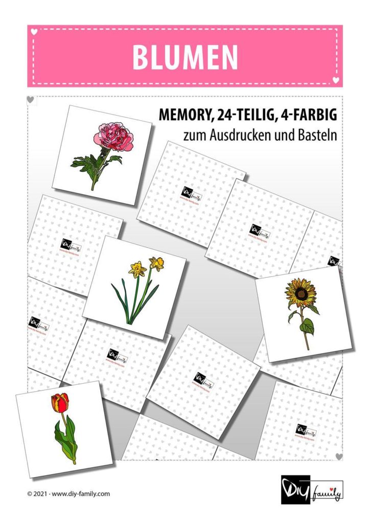 Blumen – Memory zum Ausschneiden