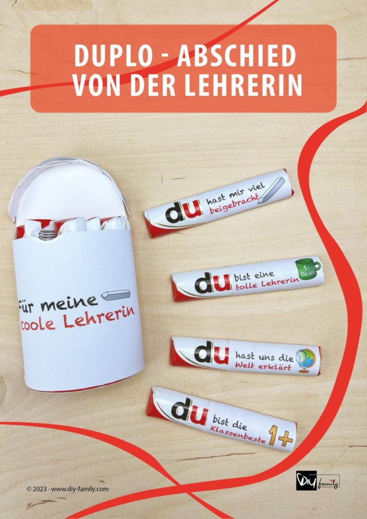 Duplo Banderolen Abschied Lehrerin