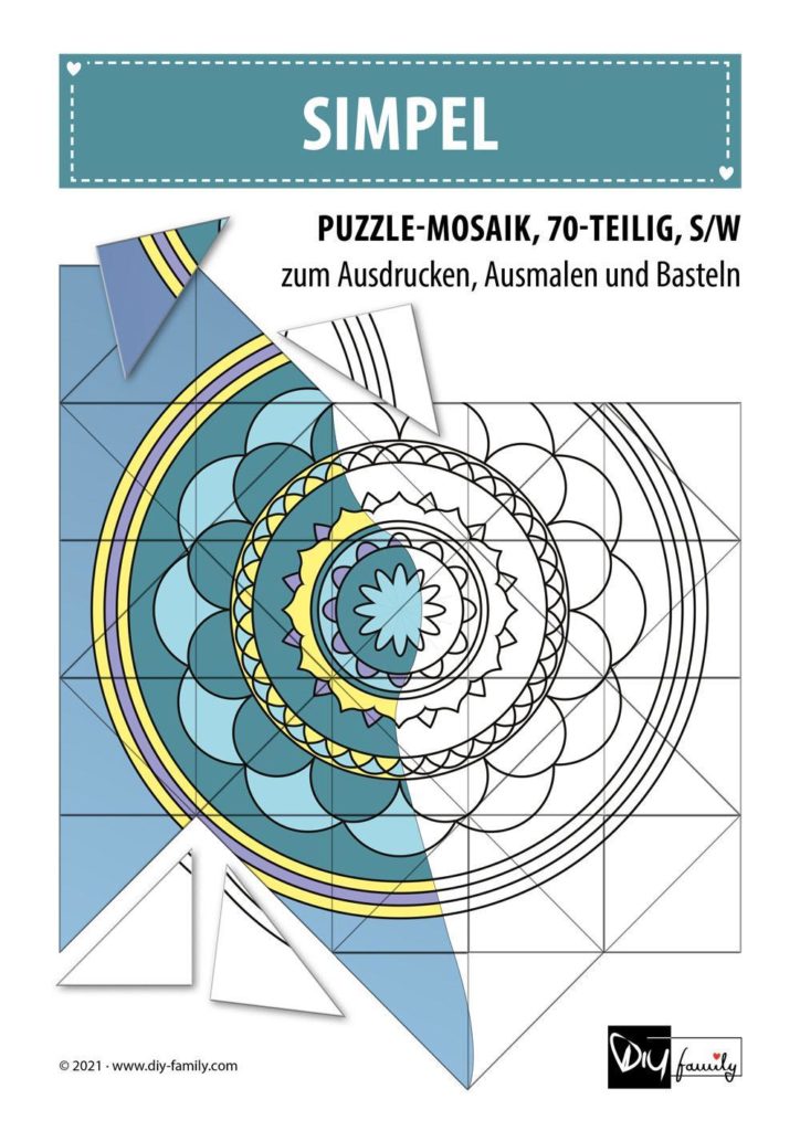 Simpel – Mosaikpuzzle zum Ausschneiden und Ausmalen