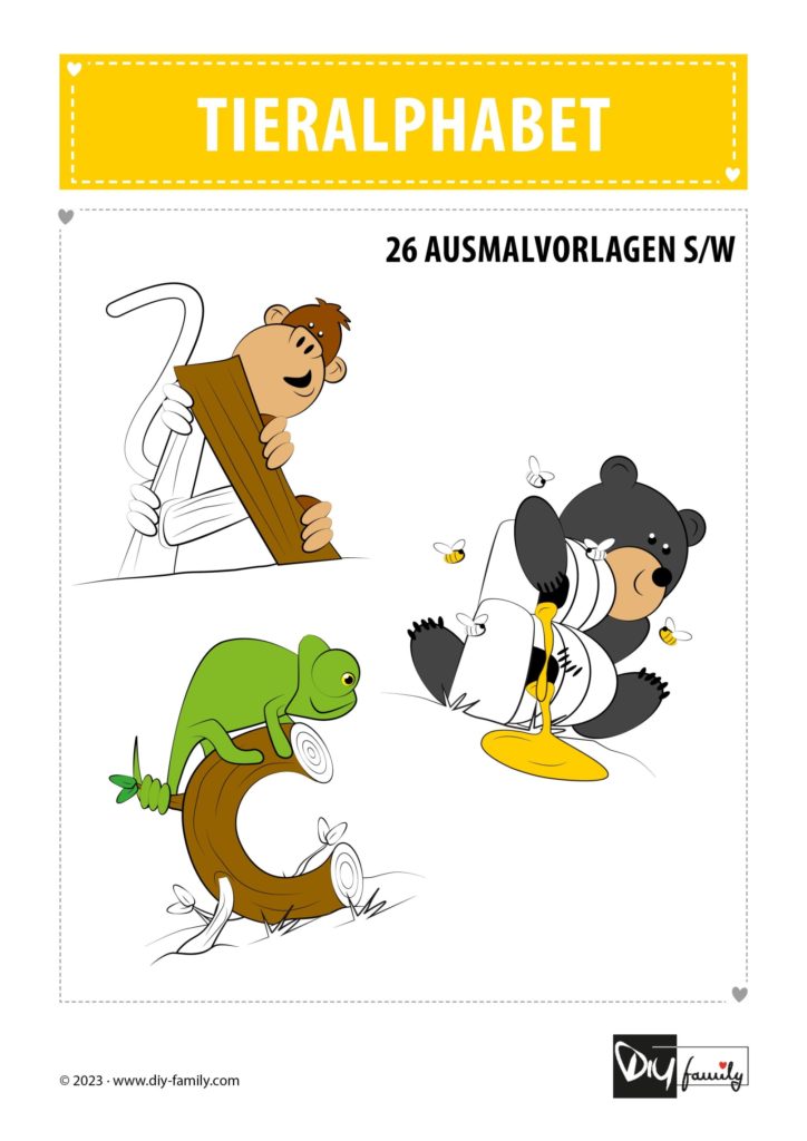 Ausmalvorlagen Tieralphabet
