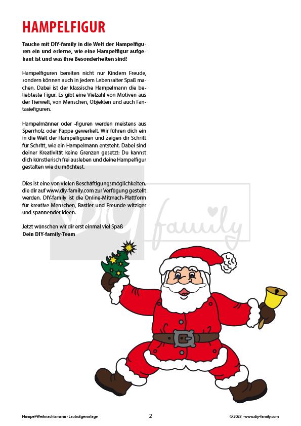 Hampel Weihnachtsmann Laubsägevorlage