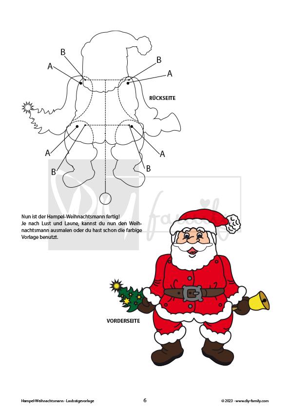 Hampel Weihnachtsmann Laubsägevorlage