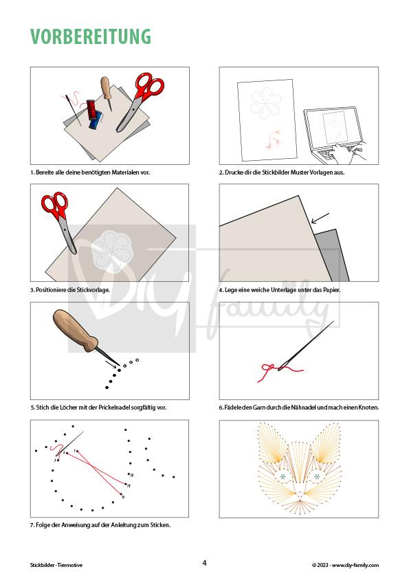 Stickbilder Tiermotive