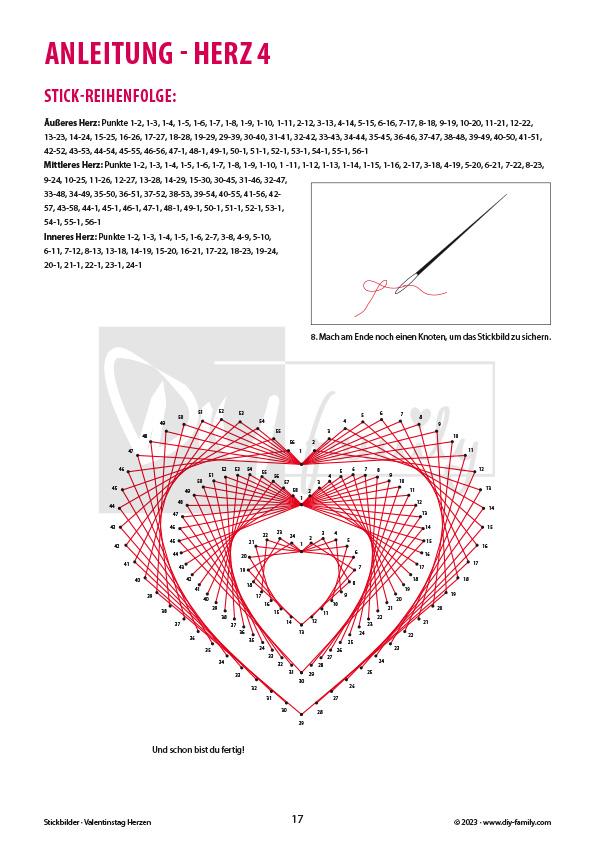 Stickbilder Valentinstag Herzen