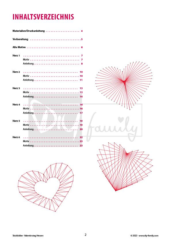 Stickbilder Valentinstag Herzen