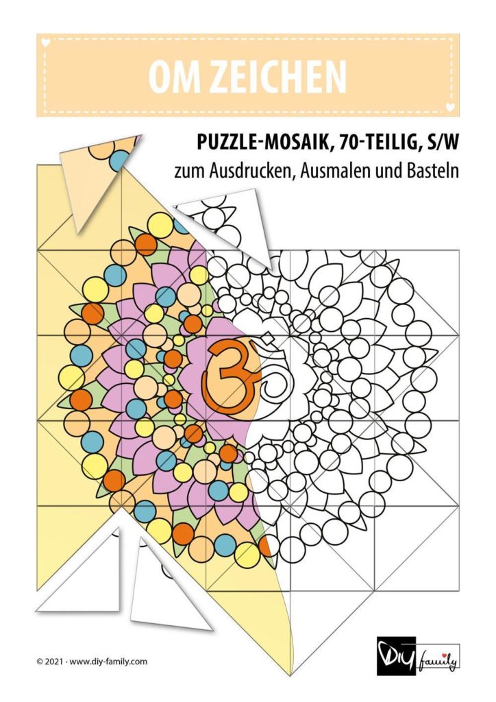 OmZeichen – Mosaikpuzzle zum Ausschneiden und Ausmalen