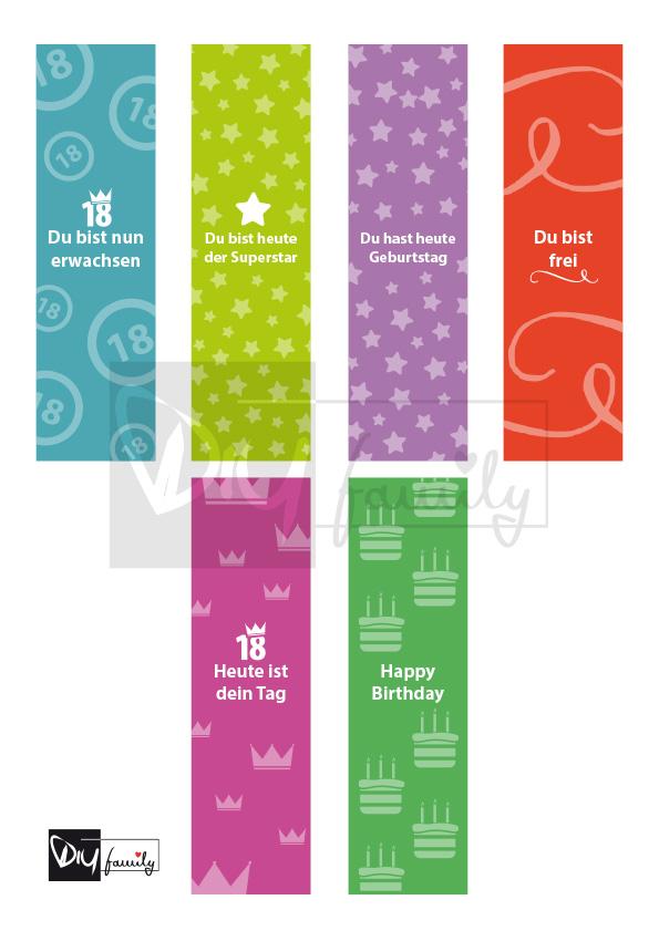 Ritter Sport Banderolen „18 Geburtstag“