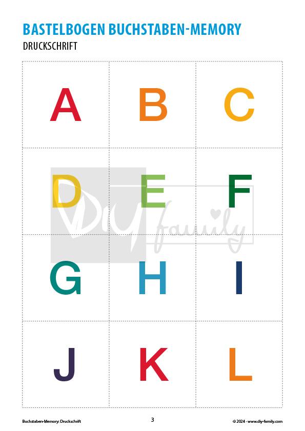 Buchstabenmemory Druckschrift
