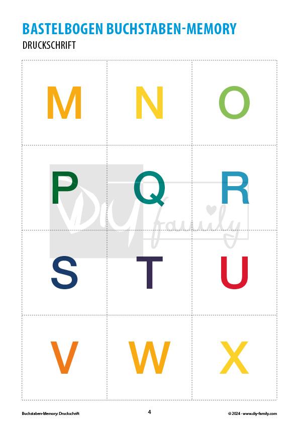 Buchstabenmemory Druckschrift