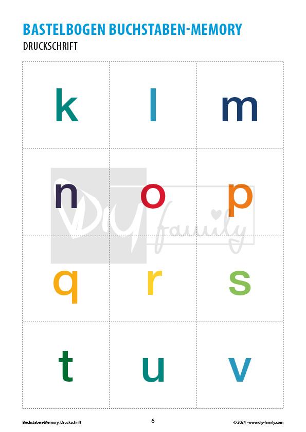 Buchstabenmemory Druckschrift