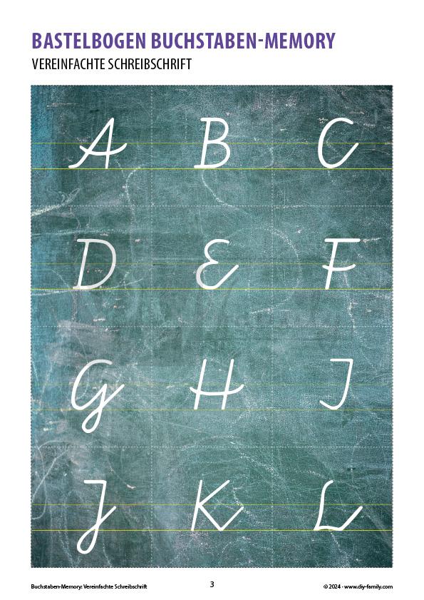 Buchstabenmemory Schreibschrift