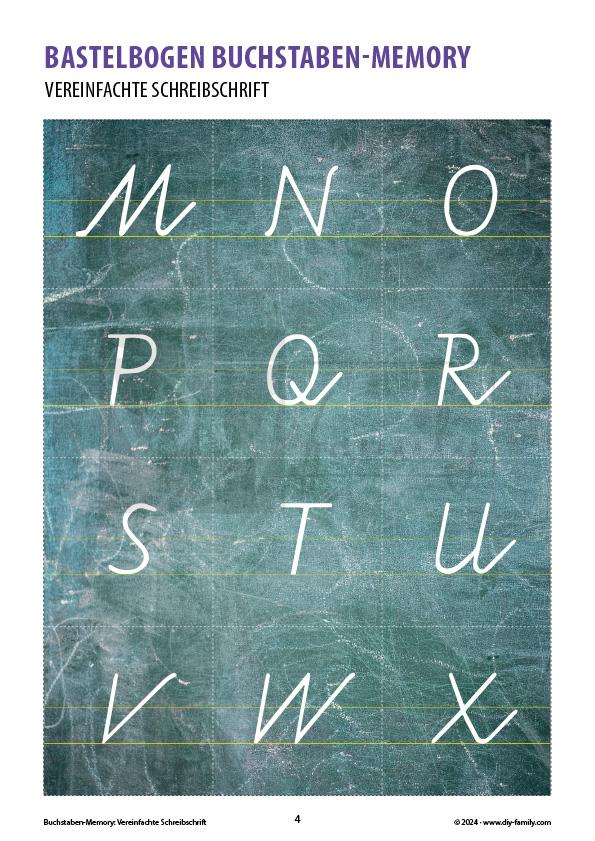 Buchstabenmemory Schreibschrift
