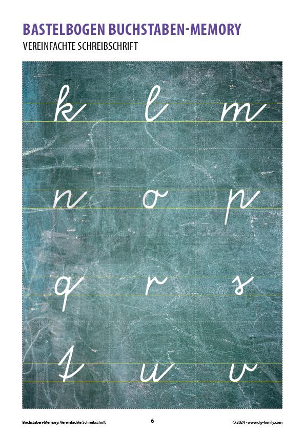 Buchstabenmemory Schreibschrift