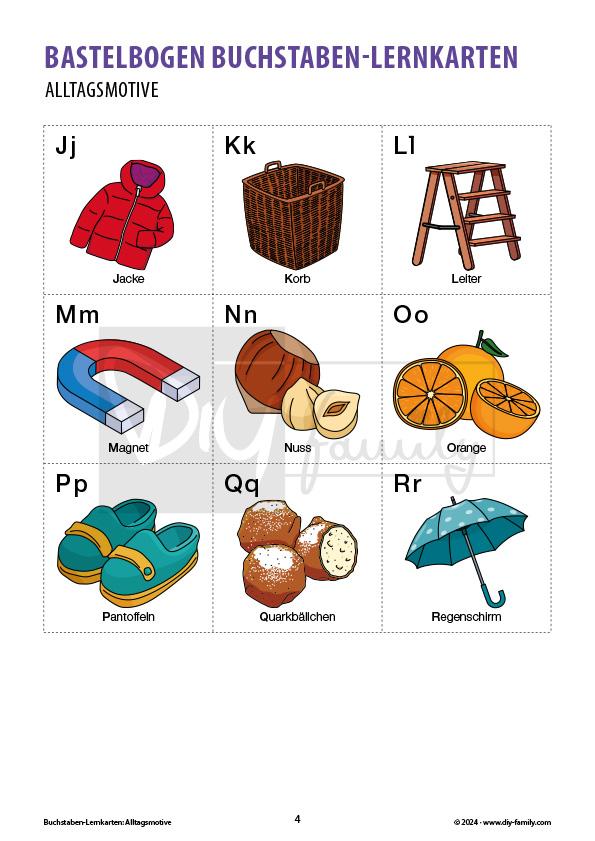 Buchstaben Lernkarten Alltag