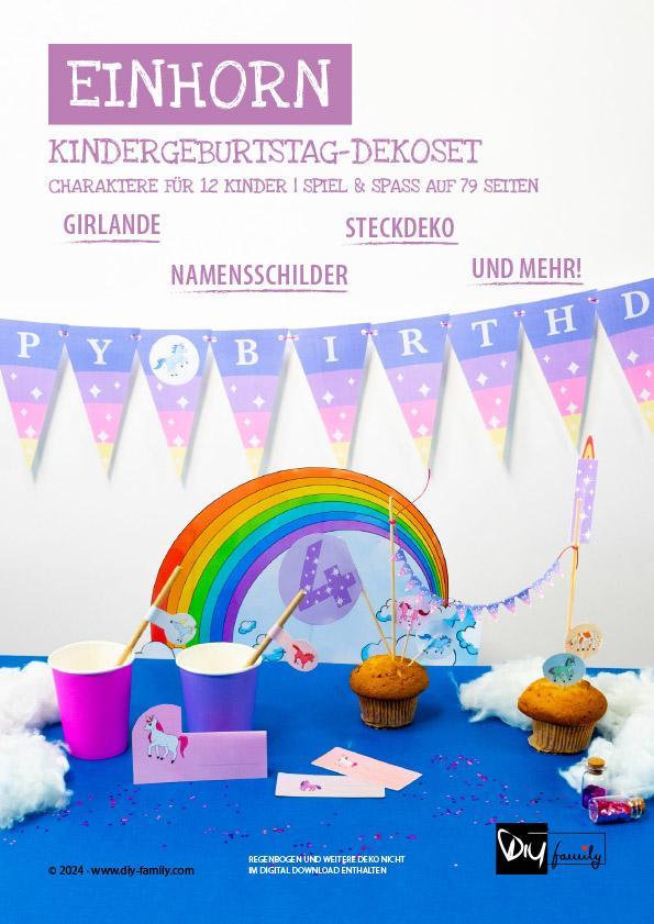 Kindergeburtstag-Dekoset Einhörner