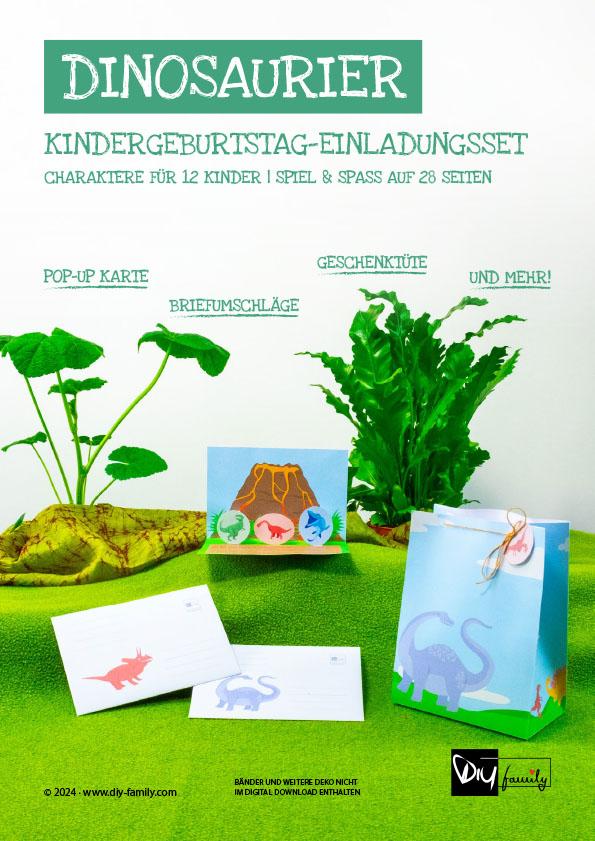 Kindergeburtstag-Einladungsset Dinosaurier