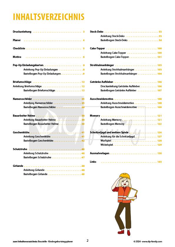 Kindergeburtstag-Set Baustelle